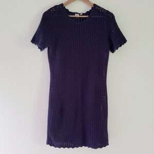 Gap Cotton Crochet Mini Open Knit Dress and Cotton Slip Medium Sweater Dress